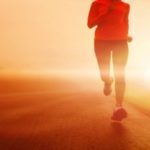 woman jogs moving forward